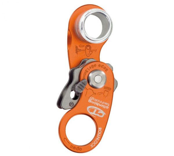 Roll'nLock Climbing Tehcnology naranja polea bloqueadora escalada y montaña